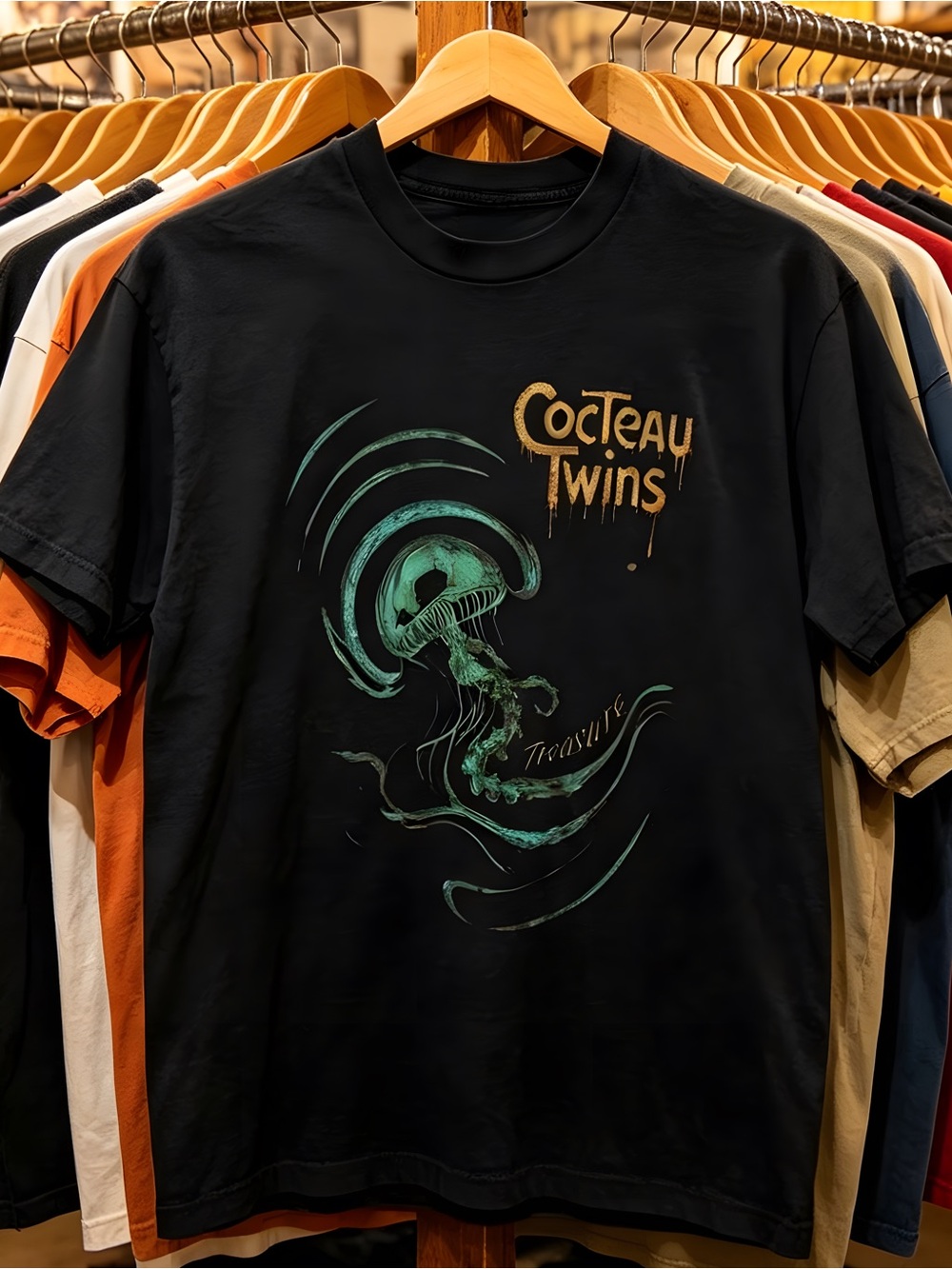 Women’s black T-shirt, Cocteau Twins black band tee